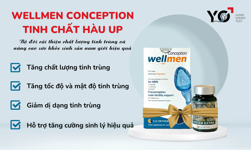 Wellmen Conception & Tinh chất Hàu UP - Bộ đôi cải thiện chất lượng tinh trùng hiệu quả