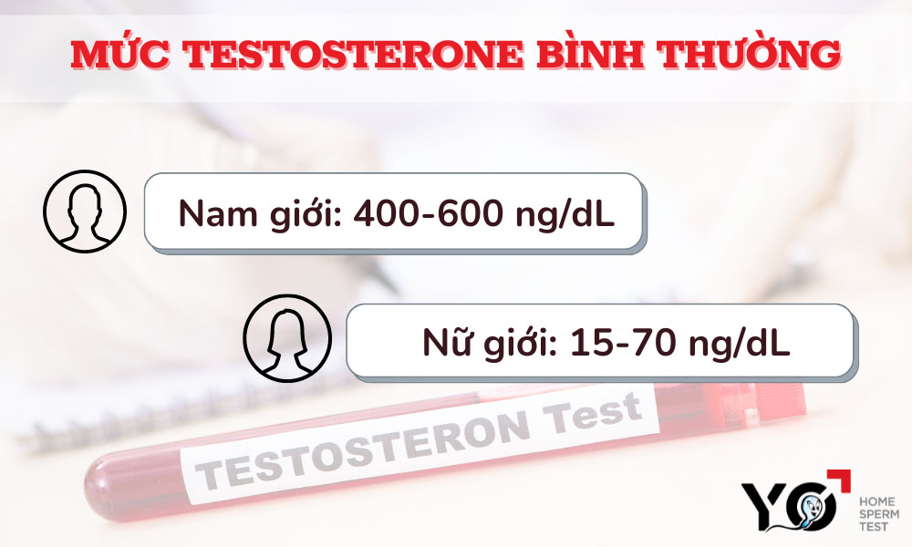 Lượng Testosterone bình thường ở nam và nữ giới